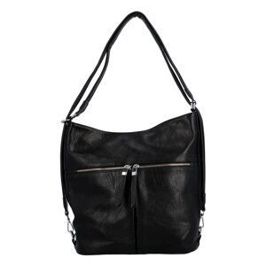 Prostorný dámský koženkový kabelko-batoh Andreas, černá