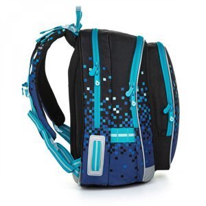 Dvoukomorový modrý školní batoh Topgal MIRA, černo-modrá