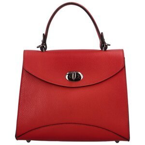 Luxusní dámská kožená kufříková kabelka do ruky Anne, červená