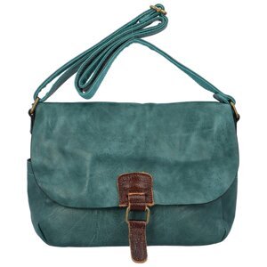 Výrazná dámská koženková crossbody Santara, zelenomodrá