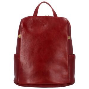 Luxusní dámský kožený batoh Sandro, červená