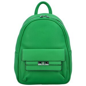 Dámský koženkový batoh s přední kapsou Iris, zelený
