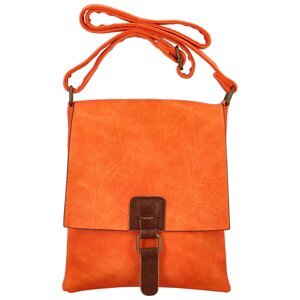 Trendová dámská koženková crossbody Hugo, oranžová