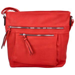 Větší dámská koženková crossbody Adéla, červená