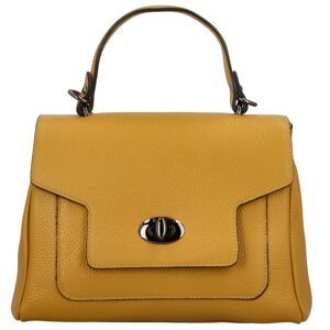 Luxusní dámská kožená kabelka do ruky Lúthien, žlutá