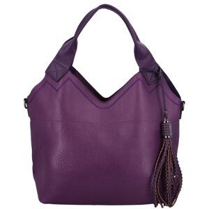 Trendy velká dámská koženková kabelka Bernadette, fialová
