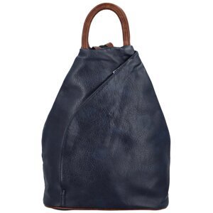 Trendy dámský koženkový batůžek Soleina, modrá