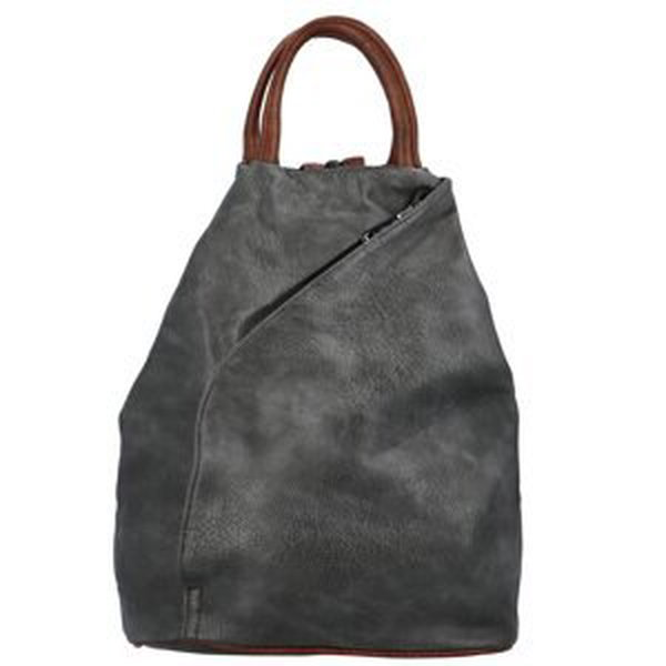 Trendy dámský koženkový batůžek Soleina, šedá