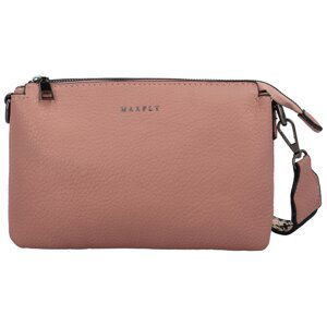 Trendy koženková dámská crossbody kabelka Carisa,  růžová