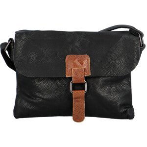 Módní malá dámská koženková crossbody kabelka Trigitte, černá