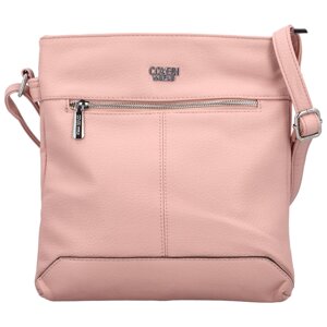 Stylová dámská koženková crossbody kabelka Mawirana,  růžová