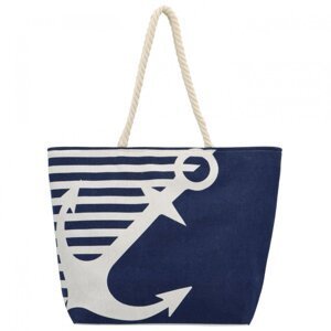 Krásná plážová kabelka přes rameno Irilla, modro-bílá/kotva