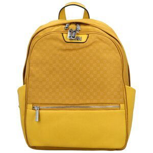 Trendy dámský koženkový batoh Coveri Ingomar, žlutý