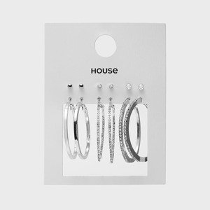 House - Sada 6 párů náušnic - Stříbrná