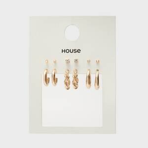 House - Sada 6 párů náušnic - Zlatá