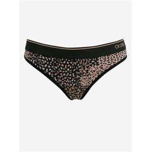 Hnědo-černé dámské tanga s leopardím vzorem Calvin Klein