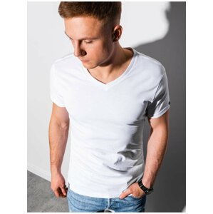 Bílé pánské basic tričko Ombre Clothing S1369 basic basic