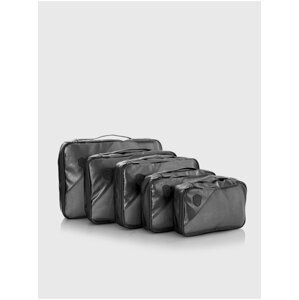 Sada pěti cestovních taštiček v šedé barvě Heys Metallic Packing Cube 5pc