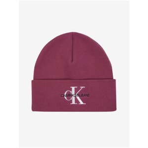 Fialová pánská čepice Calvin Klein Jeans Monologo Embro Beanie