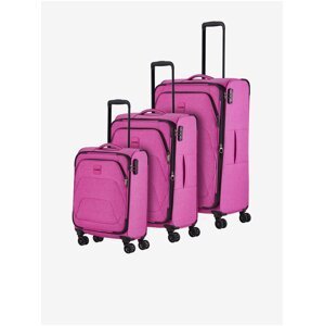 Sada tří cestovních kufrů v růžové barvě Travelite Adria S,M,L