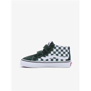 Zeleno-bílé dětské kostkované tenisky se semišovými detaily VANS SK8-Mid Reissue