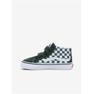 Zeleno-bílé dětské kostkované tenisky se semišovými detaily VANS SK8-Mid Reissue