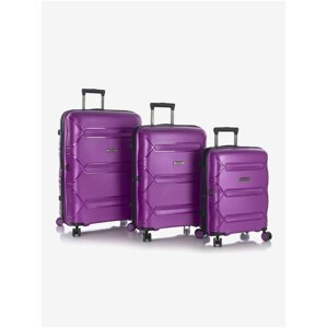 Sada tří cestovních kufrů ve fialové barvě Heys Milos S,M,L Plum