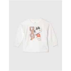 Bílé dětské tričko s potiskem GAP & Peanuts Snoopy