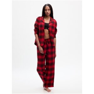 Černo-červené dámské flanelové kostkované pyžamo GAP