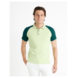 Světle zelené pánské basic polo tričko Celio Feprima