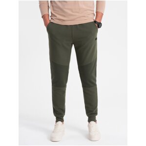 Khaki pánské tepláky Ombre Clothing