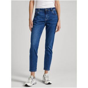 Modré dámské zkrácené straight fit Jeans Pepe Jeans