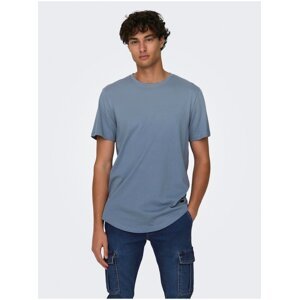 Modré pánské basic tričko ONLY & SONS Matt Longy