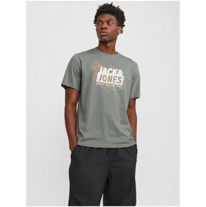 Khaki pánské tričko Jack & Jones Map