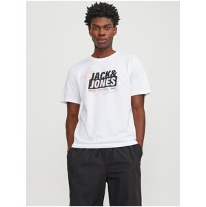 Bílé pánské tričko Jack & Jones Map