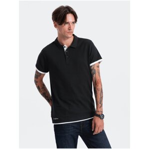 Černé pánské polo tričko Ombre Clothing