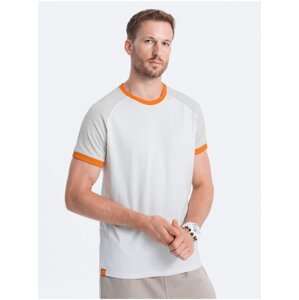 Šedo-bílé pánské tričko Ombre Clothing Reglan