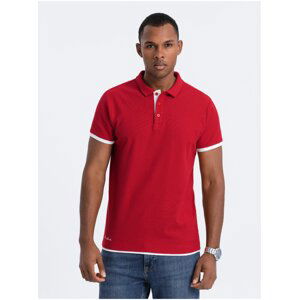 Červené pánské polo tričko Ombre Clothing