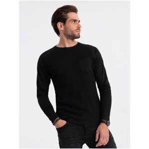 Černé pánské basic tričko s kapsičkou Ombre Clothing