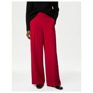 Červené dámské široké kalhoty Marks & Spencer