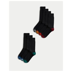 7 párů ponožek Cool & Fresh™ s vysokým podílem bavlny Marks & Spencer černá