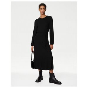 Černé dámské šaty s vázáním v pase Marks & Spencer