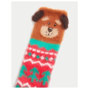 Pohodlné ponožky s motivem psa Marks & Spencer hnědá