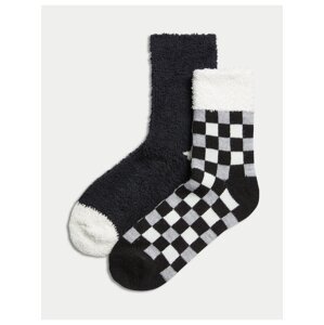 Sada dvou párů dámských ponožek v černé a bílé barvě Marks & Spencer