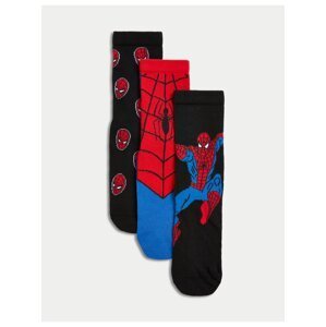 Sada tří párů klučičích ponožek v černé, modré a červené barvě Marks & Spencer Spider-Man™