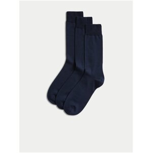 Sada tří párů pánských ponožek v tmavě modré barvě Marks & Spencer