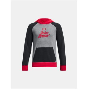 Šedo-černá mikina Under Armour UA Rival Fleece Script CB HD