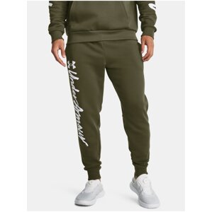 Khaki tepláky Under Armour UA Rival Fleece Graphic Jgrs