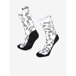 Černo-bílé unisex sportovní ponožky Kilpi FINISHER