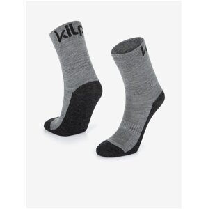 Černo-šedé unisex outdoorové ponožky z Merino vlny  Kilpi LIRIN-U